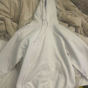 Cozy White Pullover Sweater with Hood